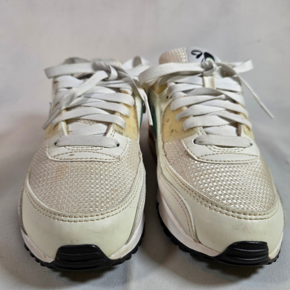 Nike Air Max 90 SE Wolens 7.5 Sun Club Sail White Neptune Green - Picture 3 of 7
